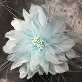 Feather Flower with Peacock Fringes (EF1097) baby blue