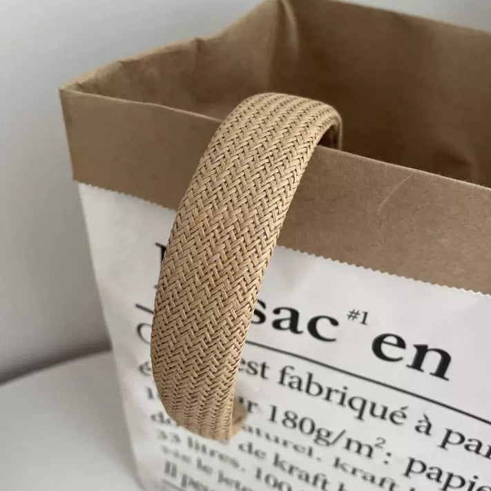 camel buntal straw padded headbands 