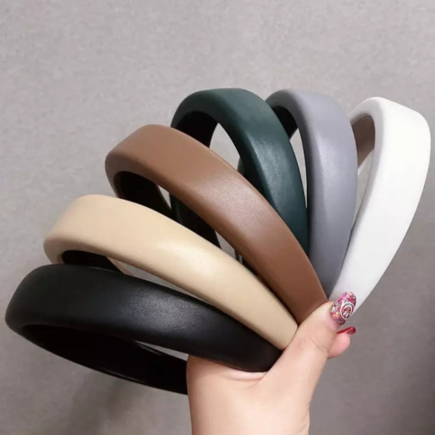 Faux Leather Slightly Padded Headbands Combo