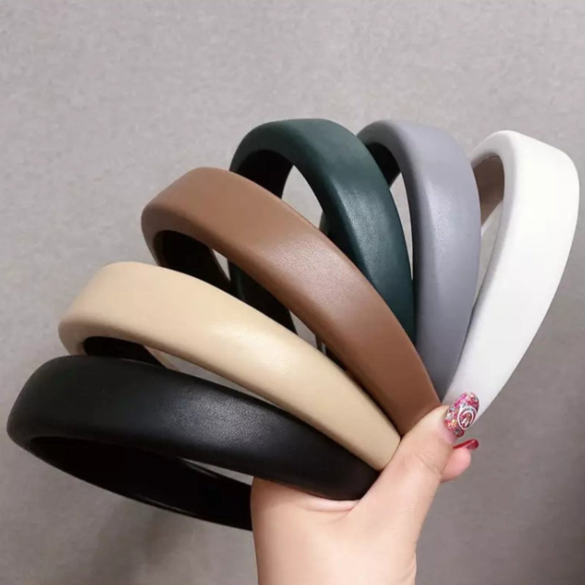 Faux Leather Slightly Padded Headbands Combo