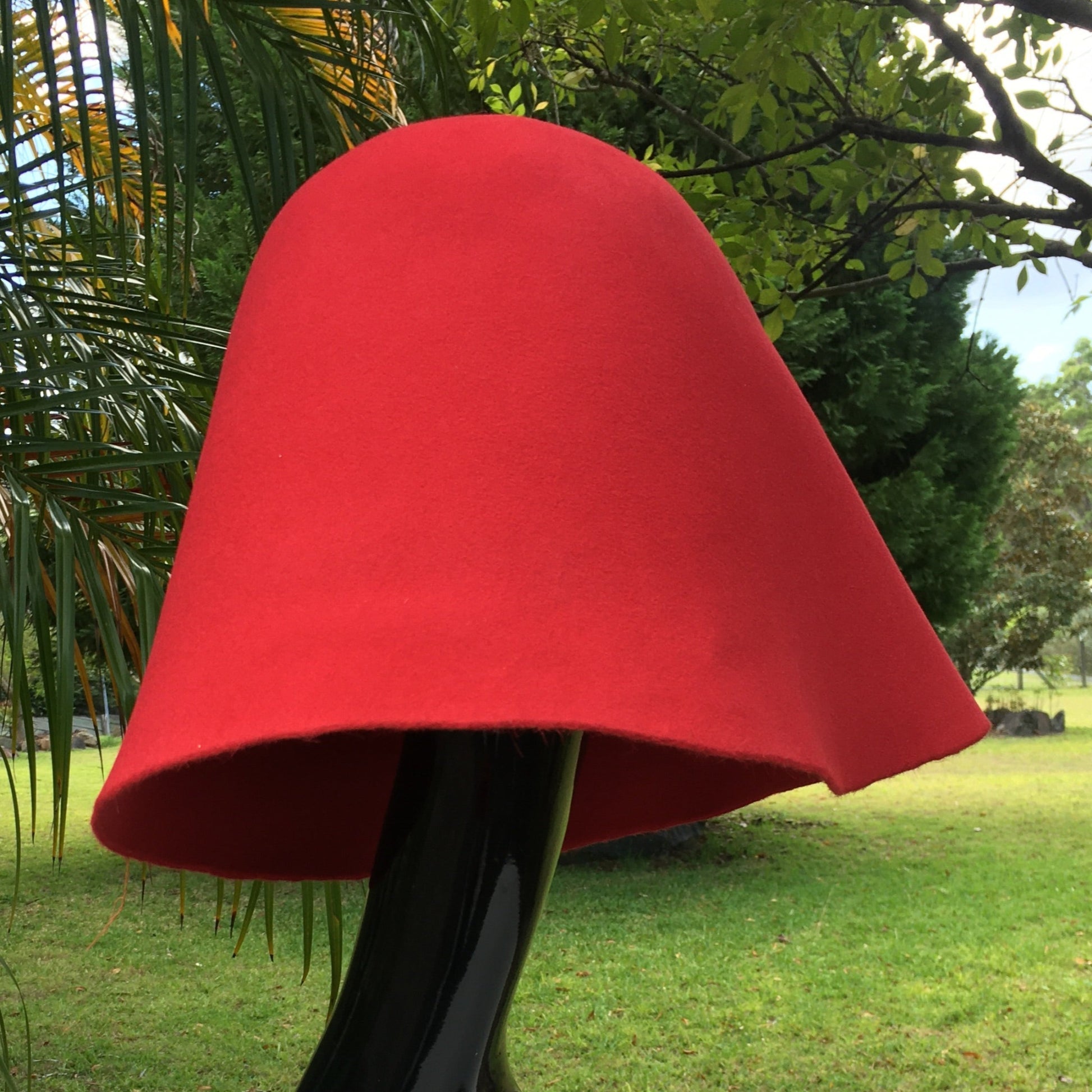cherry red fur felt hoods