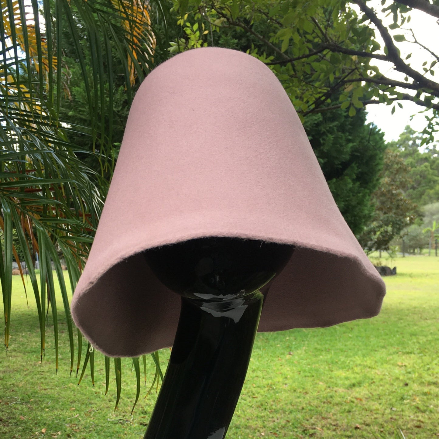smokey pink fur felt hoods