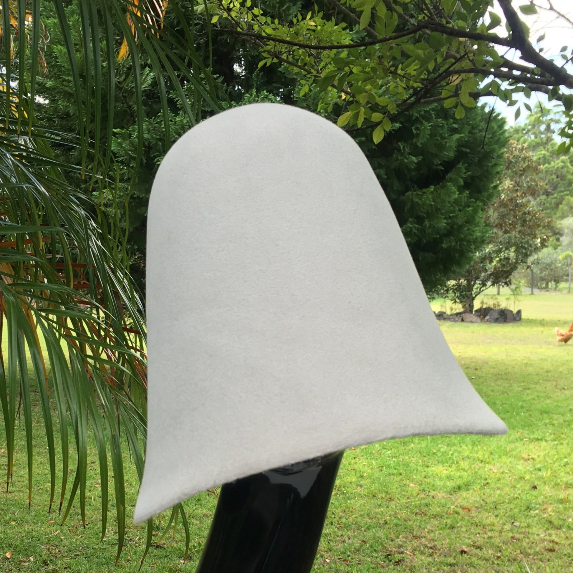 ash grey fur felt hoods