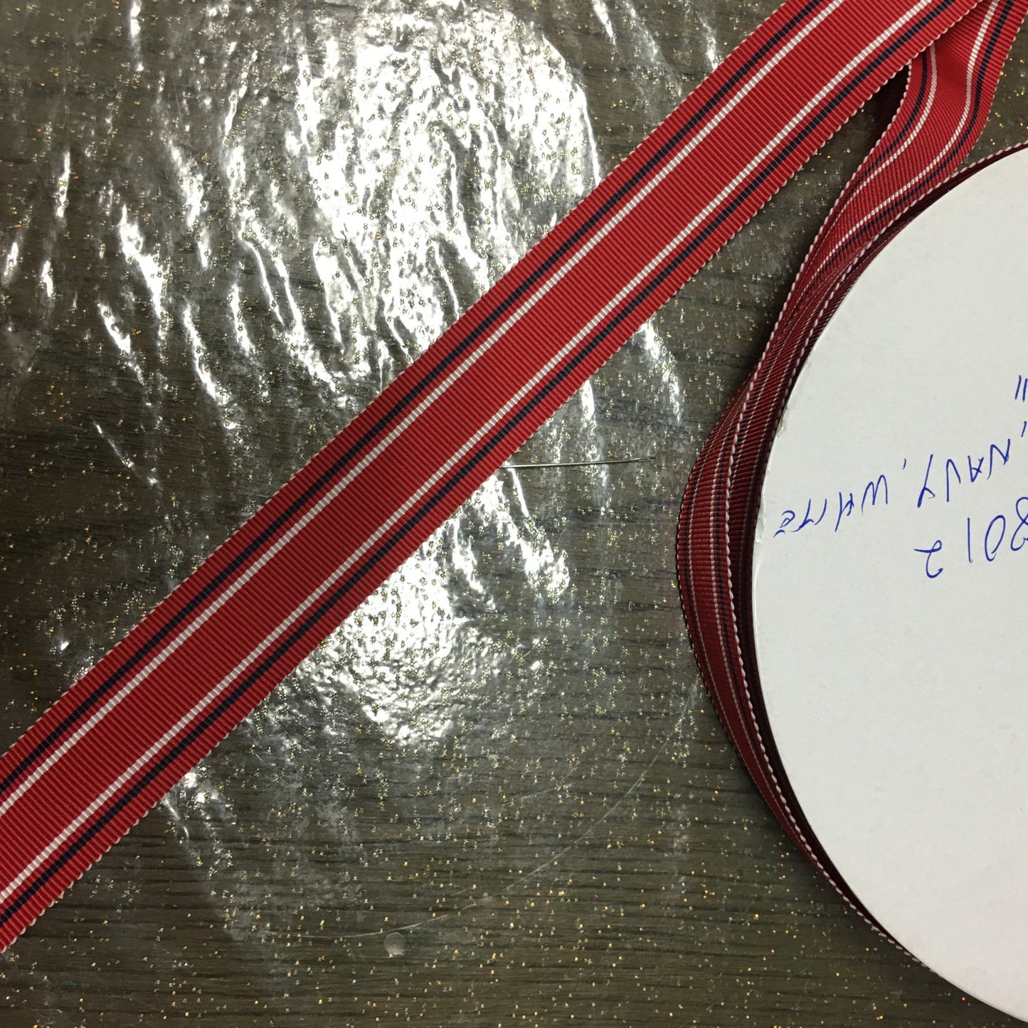 hat ribbon stripes & patterns 1" red white navy