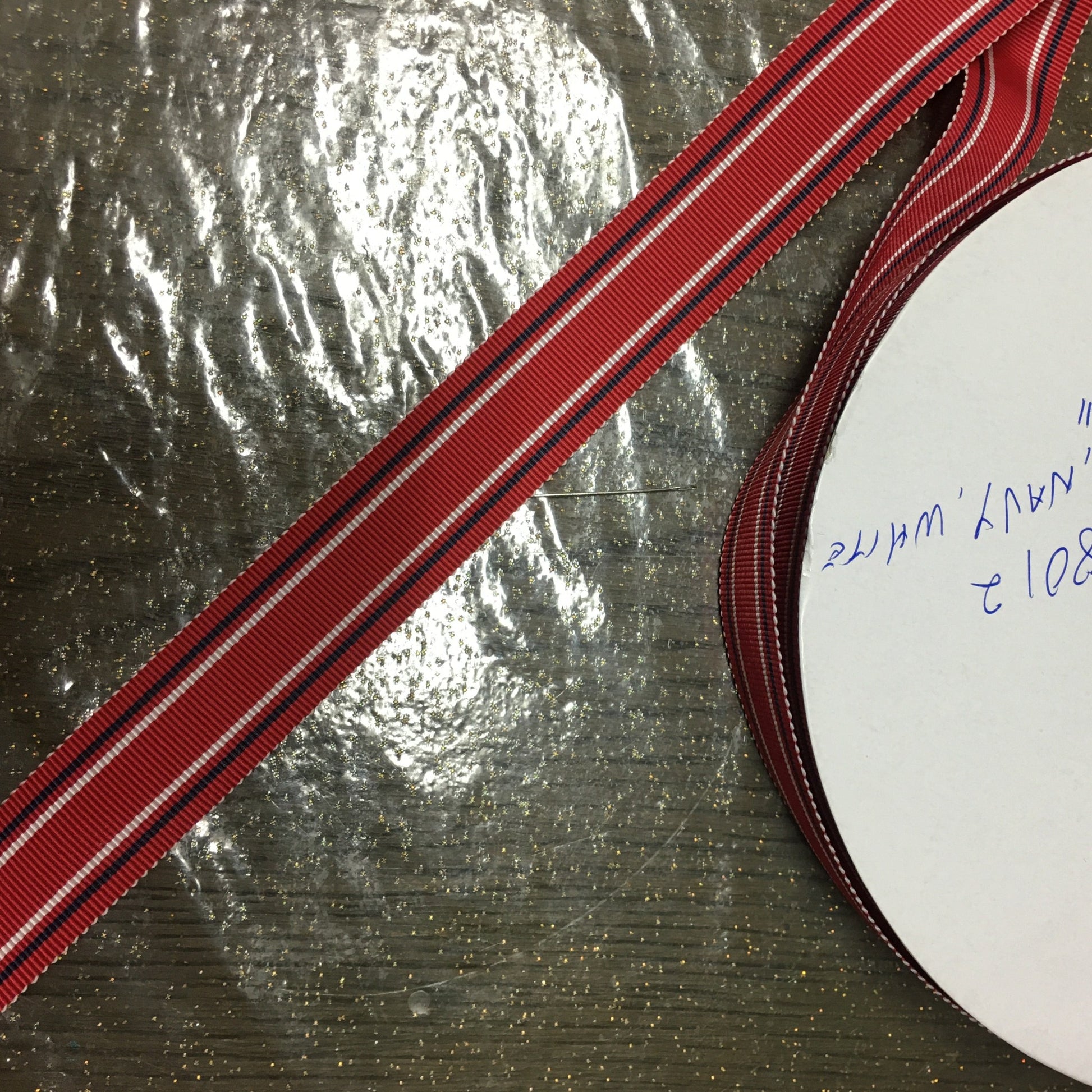 hat ribbon stripes & patterns 1" red white navy