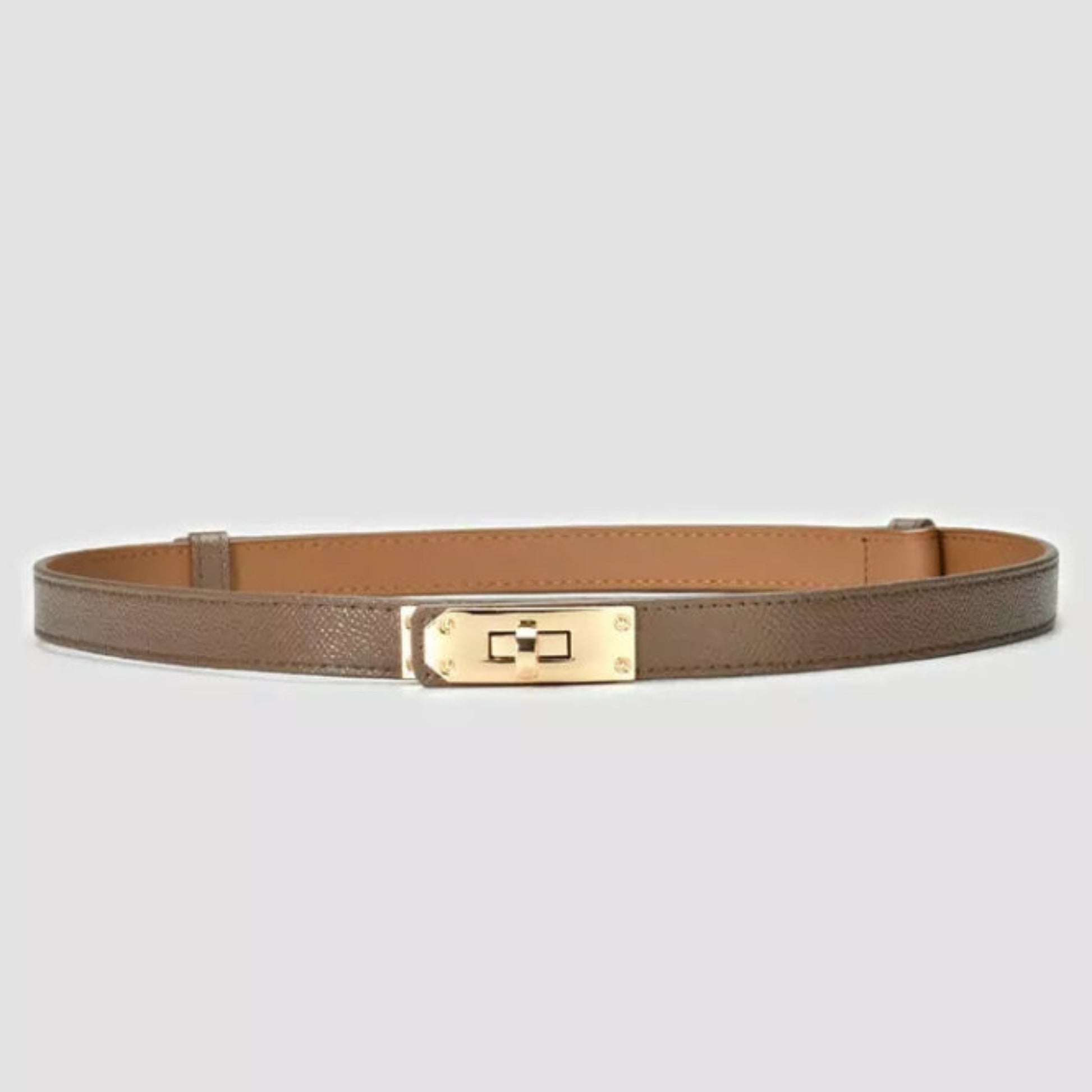 camel hat band luxury split leather adjustable gold buckle