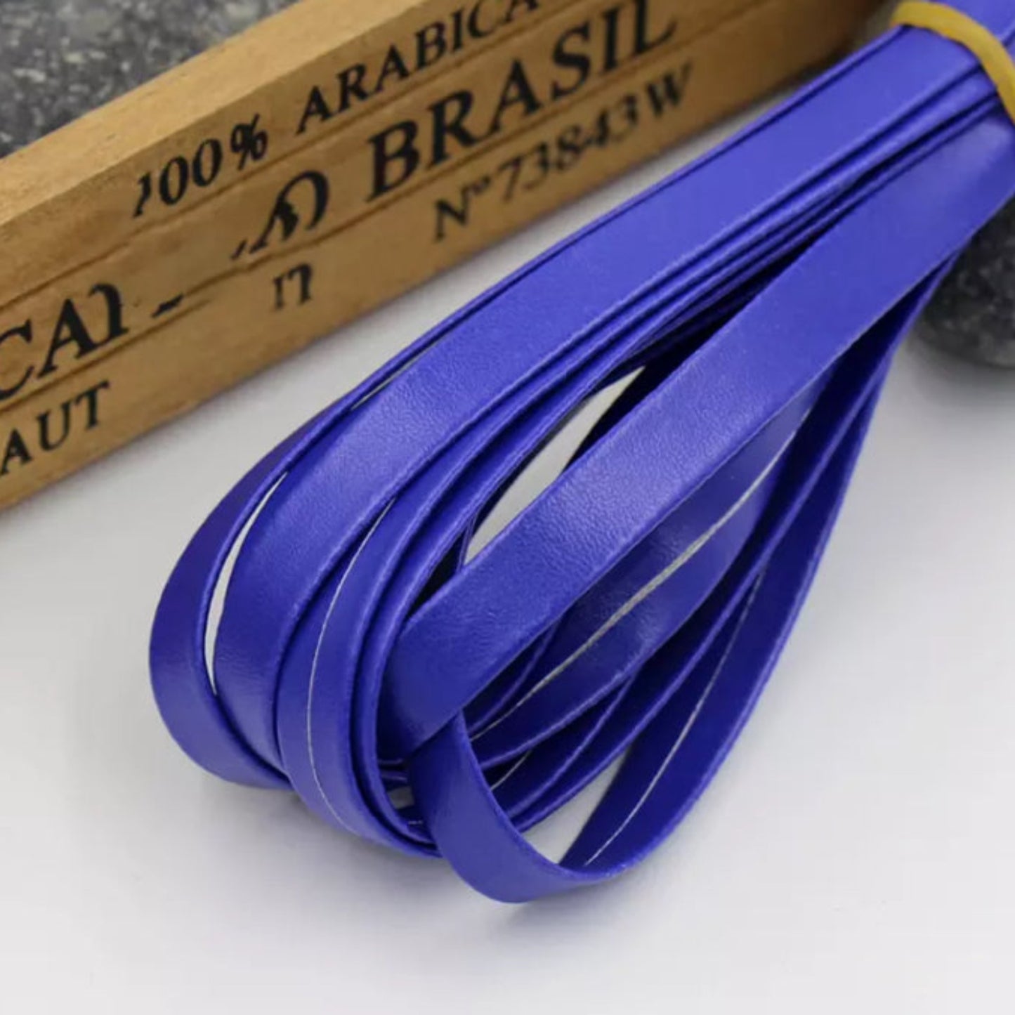 purple  10mm Faux Leather Bias Tape 