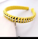 Faux Leather Wrapped Crystal Headbands - US