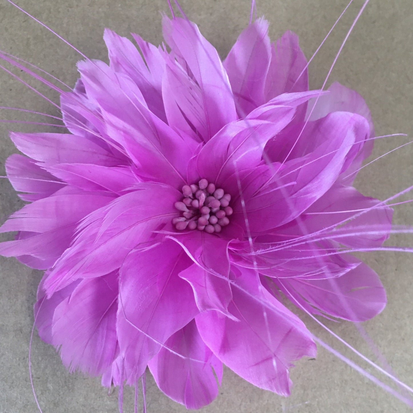 Feather Flower with Peacock Fringes (EF1097) pinky lilac