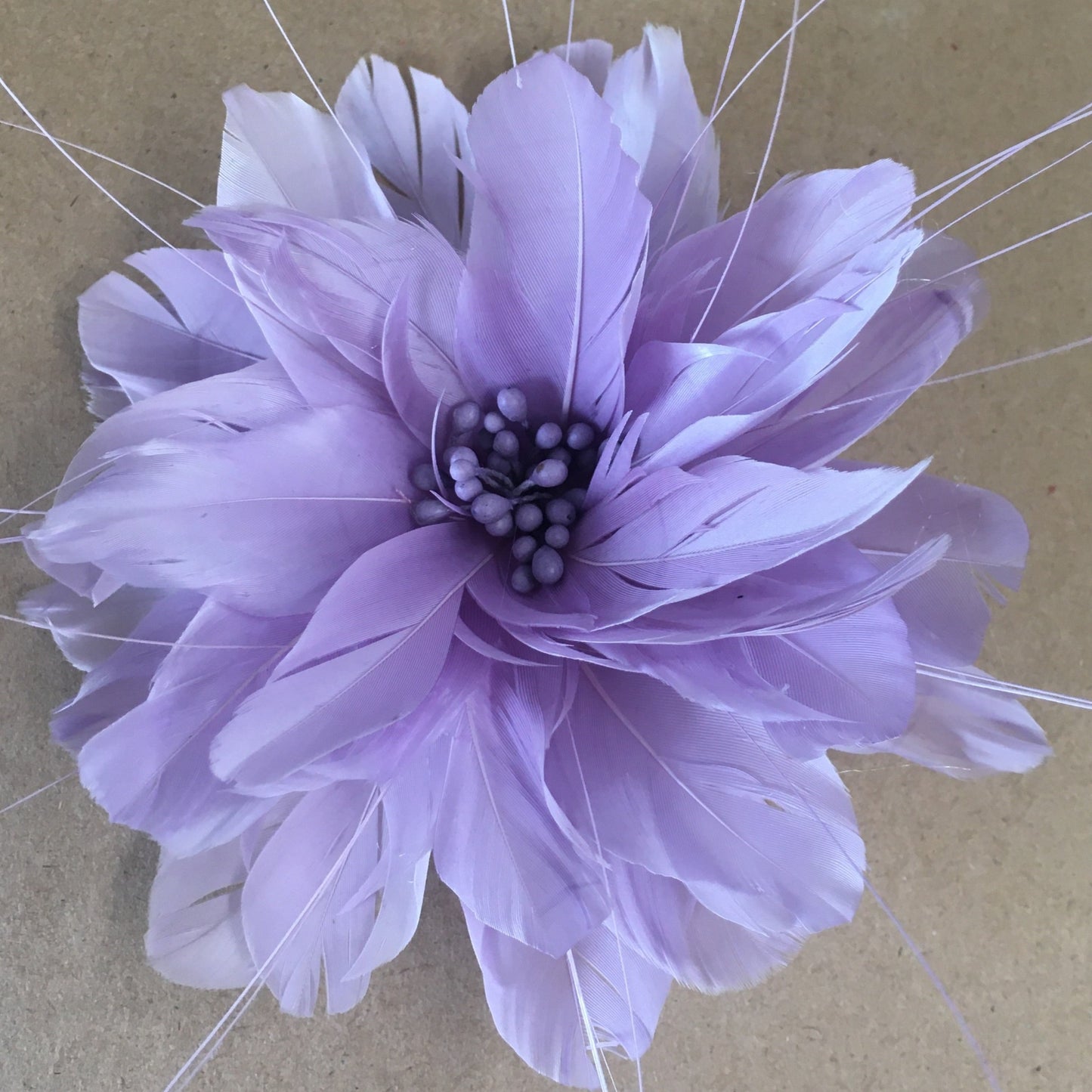 Feather Flower with Peacock Fringes (EF1097) lilac