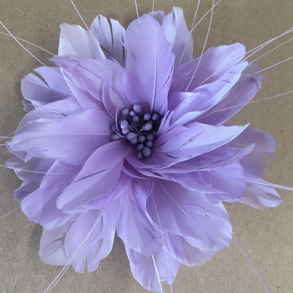 Feather Flower with Peacock Fringes (EF1097) lilac