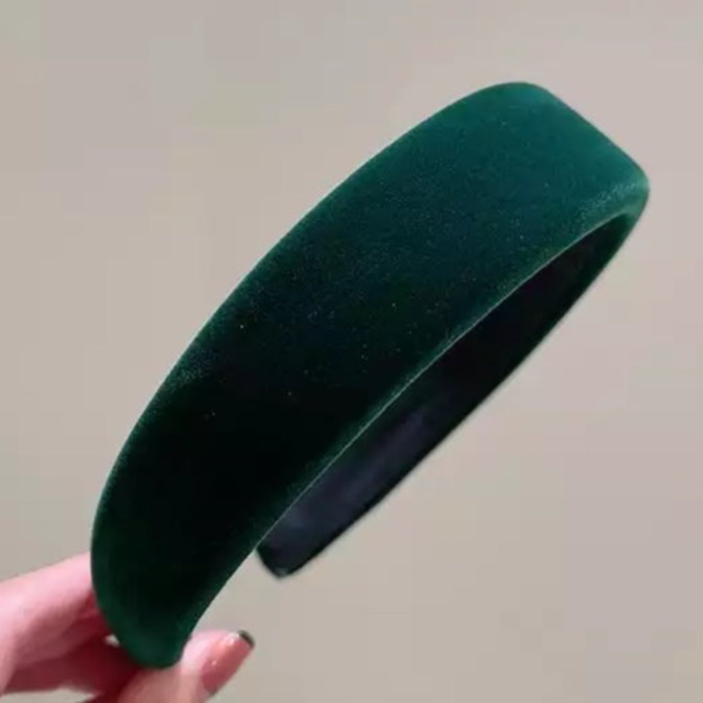 hunter green velvet slightly padded headbands 