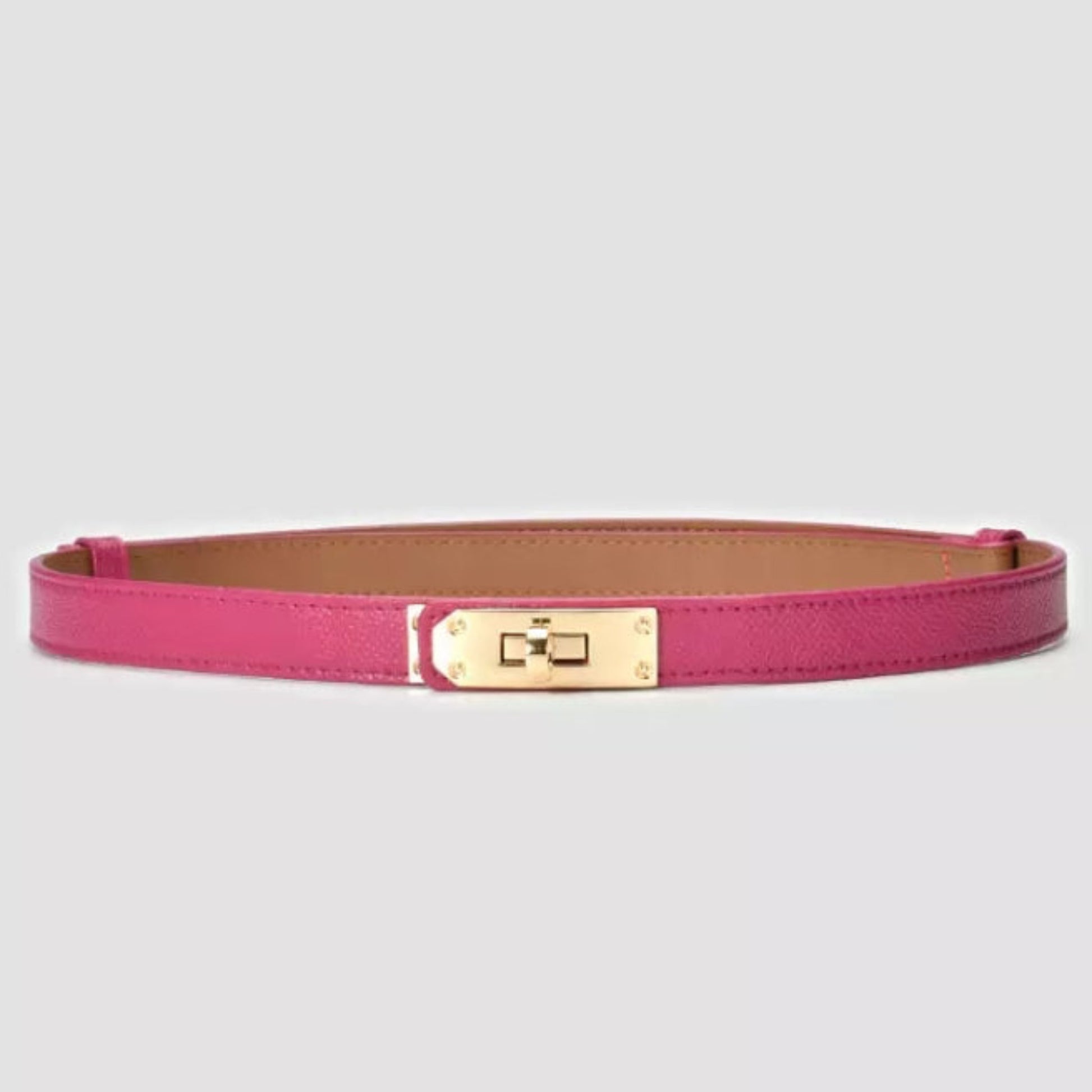 pink hat band luxury split leather adjustable gold buckle