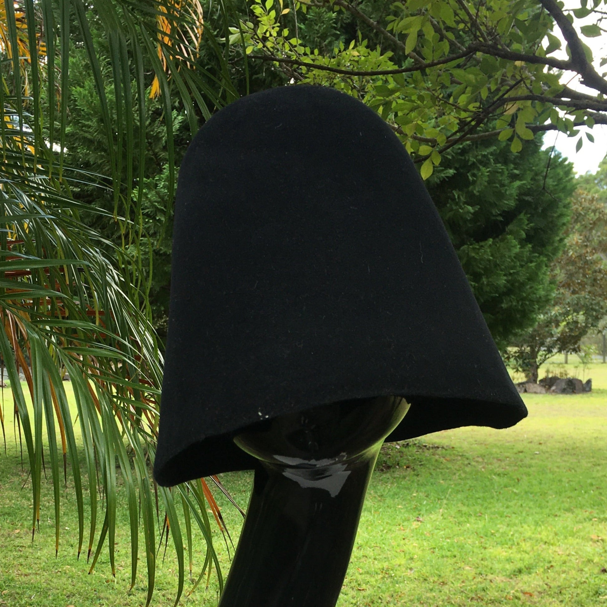 midnight black fur felt hoods