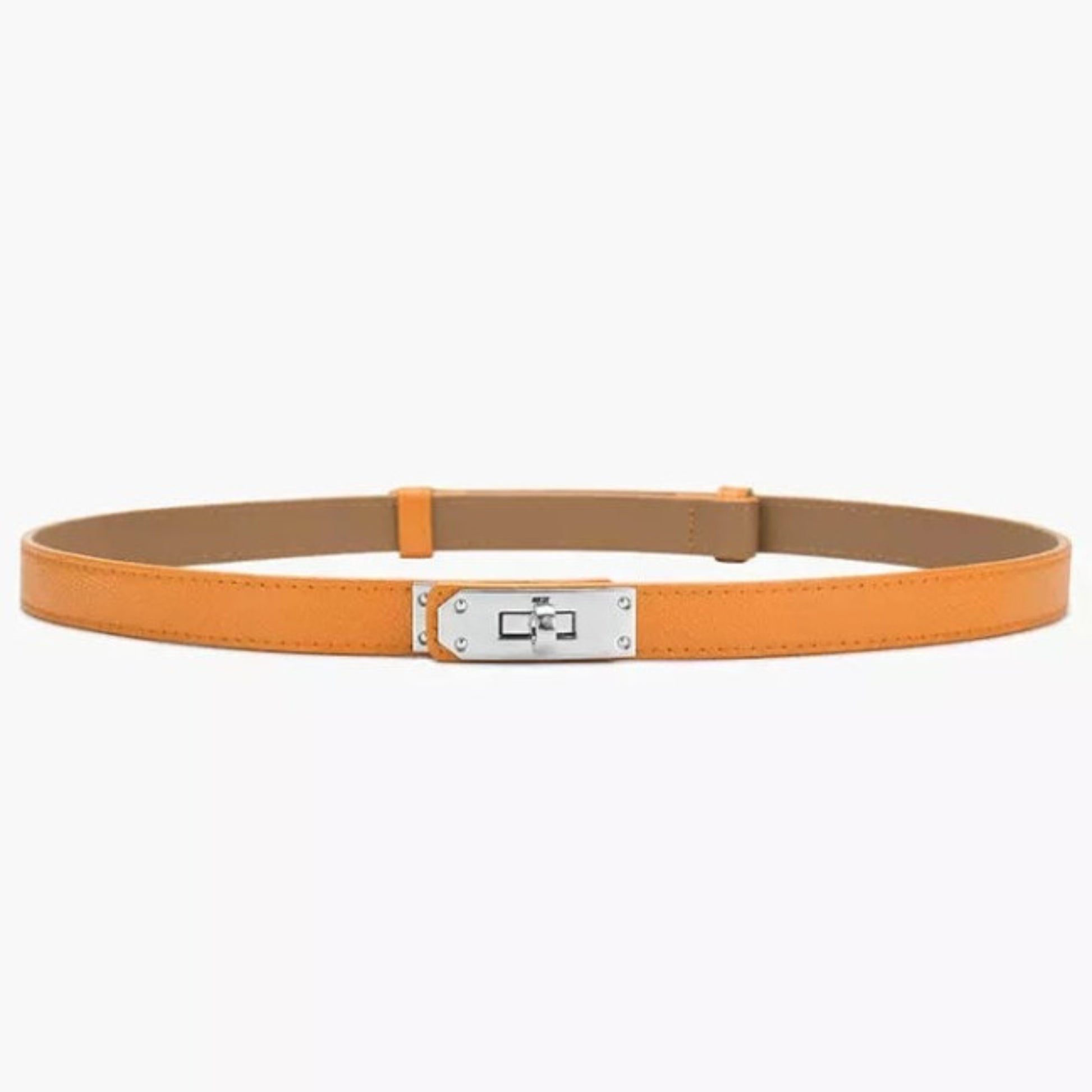 orange hat band luxury split leather adjustable silver buckle