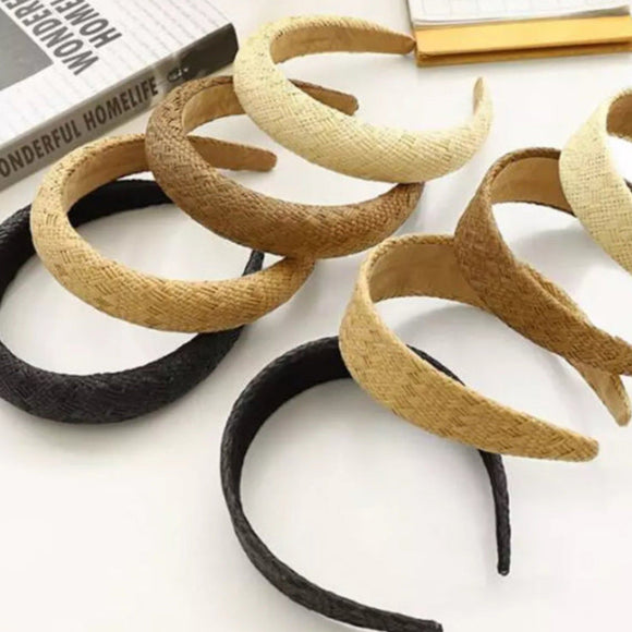 Raffia Straw Padded Headbands - AU