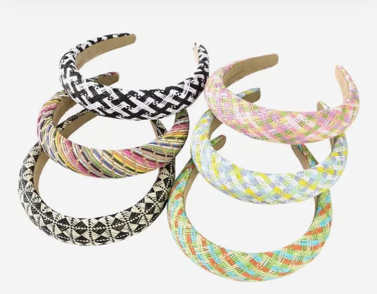 Headbands: Paper Straw Padded Patterned - CA