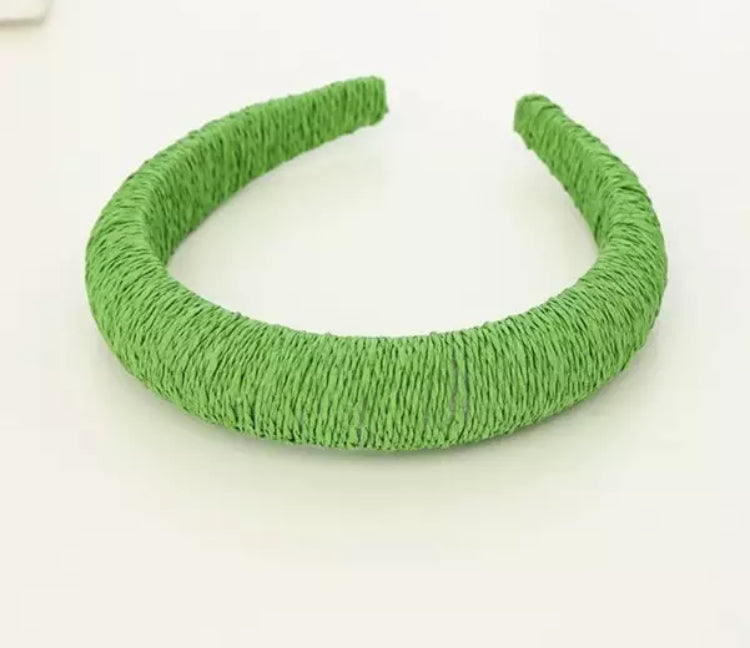 Raffia Straw Wrapped Padded Headbands - AU