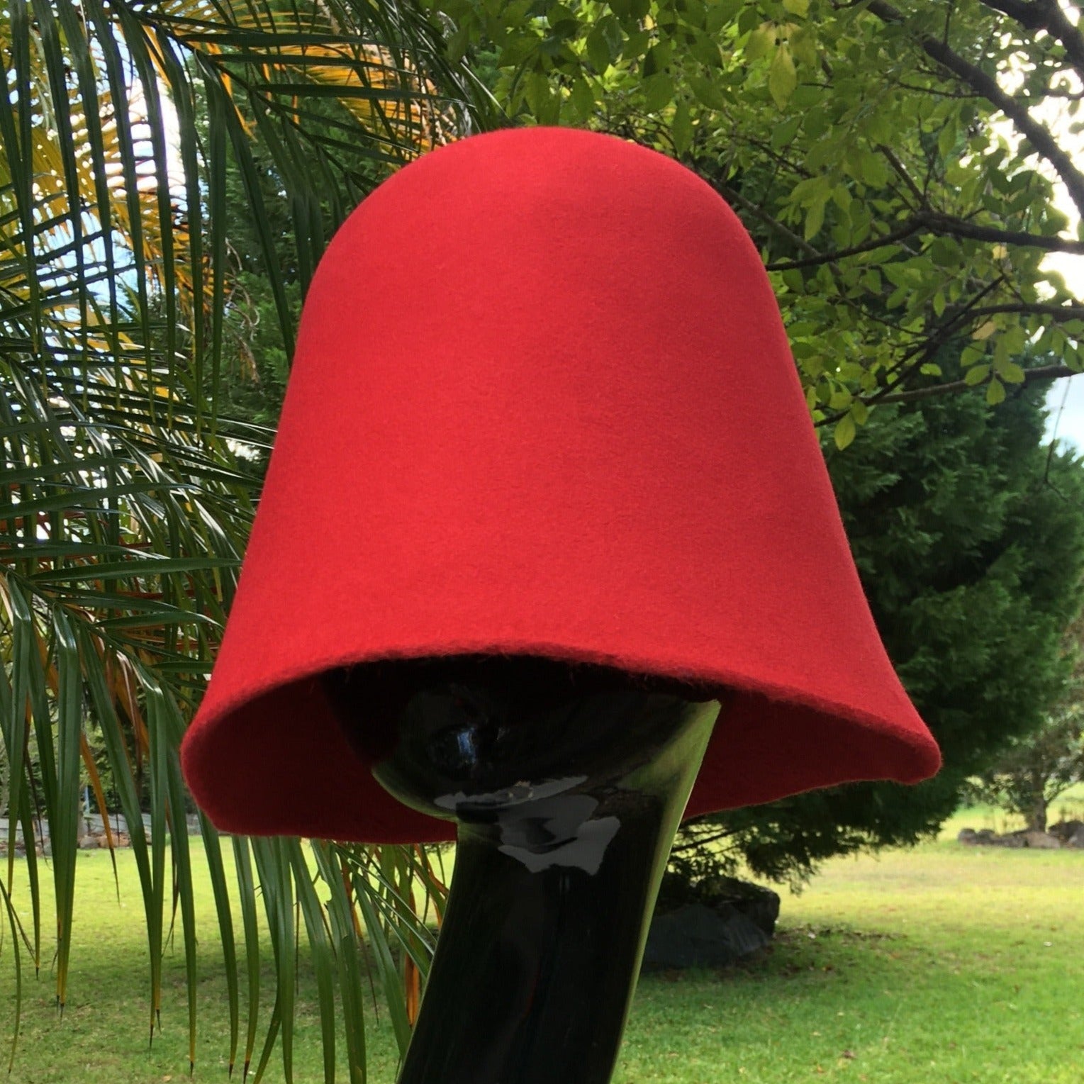 red velour fur felt hoods