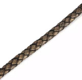 Round Braided Leather Cord 6mm - AU