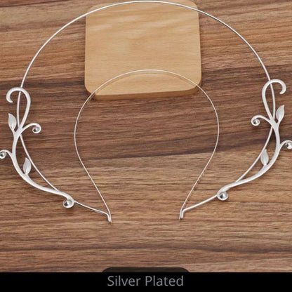Metal Halo Headbands -silver large scrolls