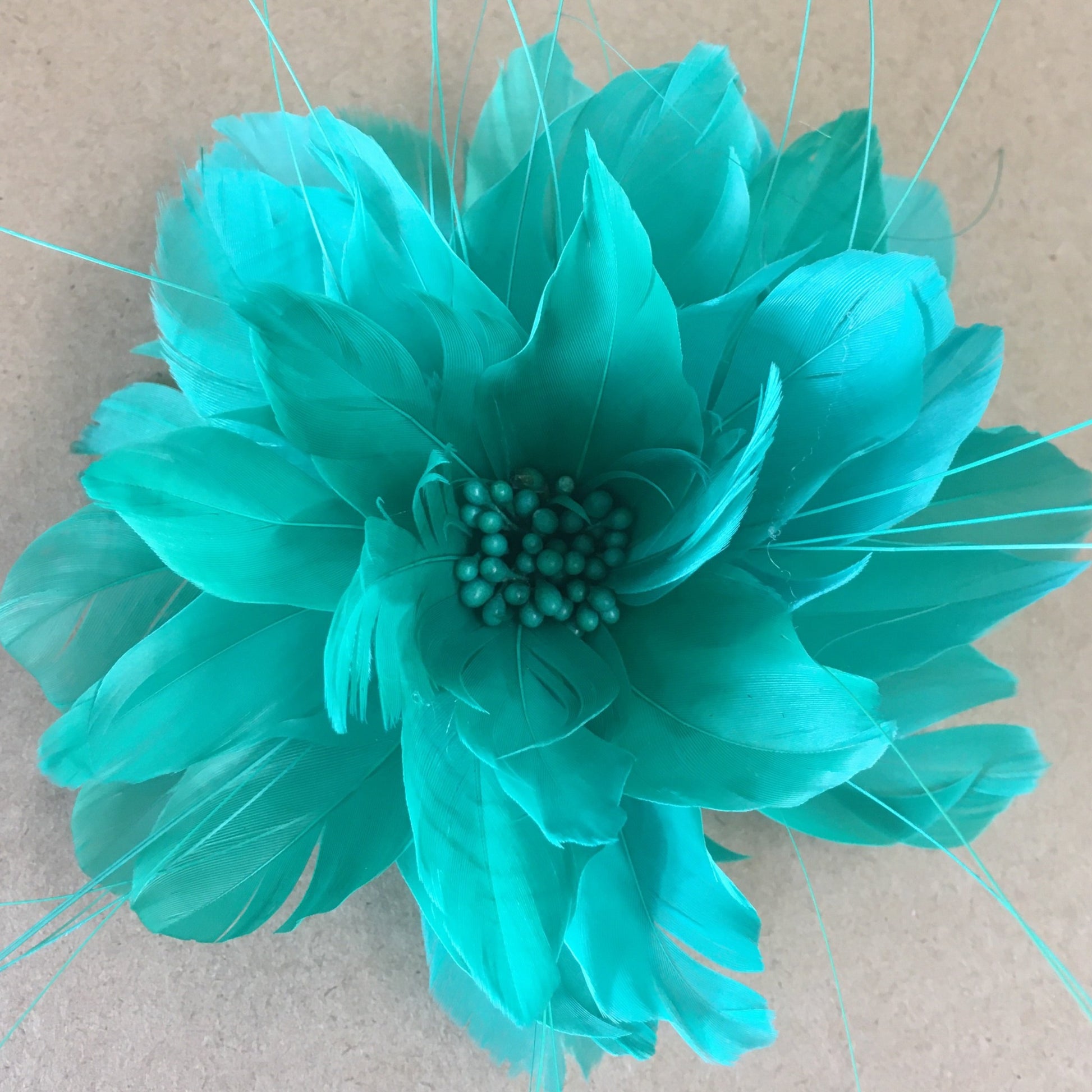 Feather Flower with Peacock Fringes (EF1097) jade