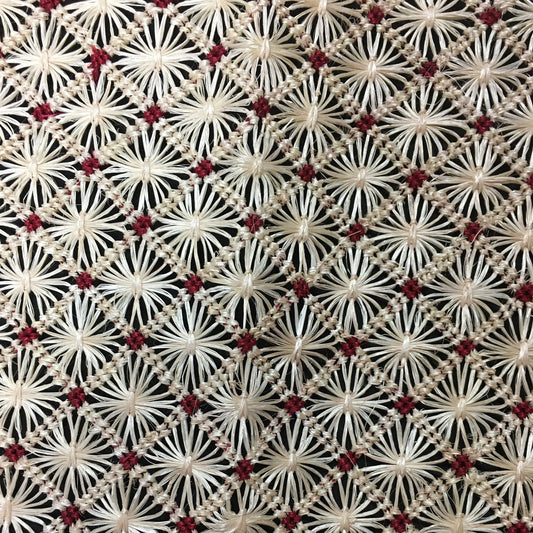 Abaca mat - design a - natural & red