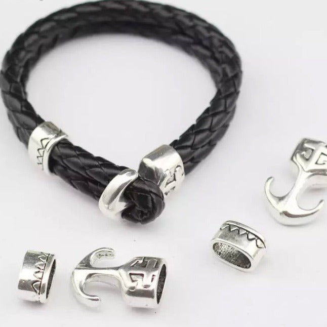 connected Braided leather cord round 