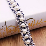 Beaded Trim - [2.5cm] Pearl Braid Trim [per 1m] - AU