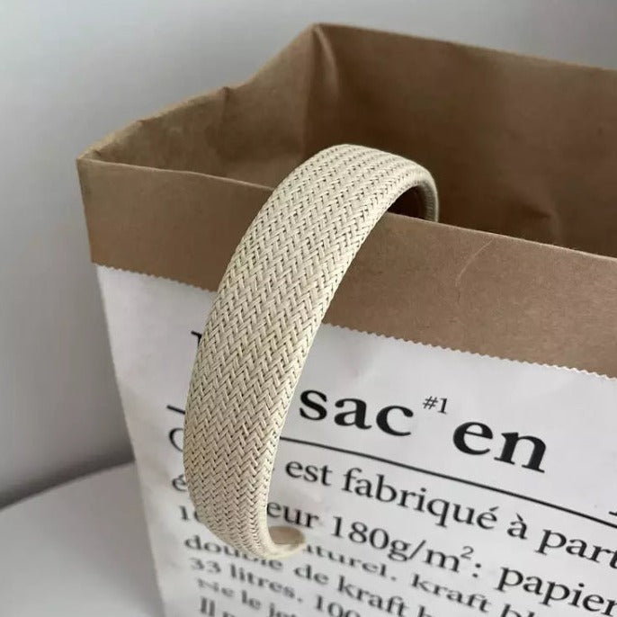 cream buntal straw padded headbands 