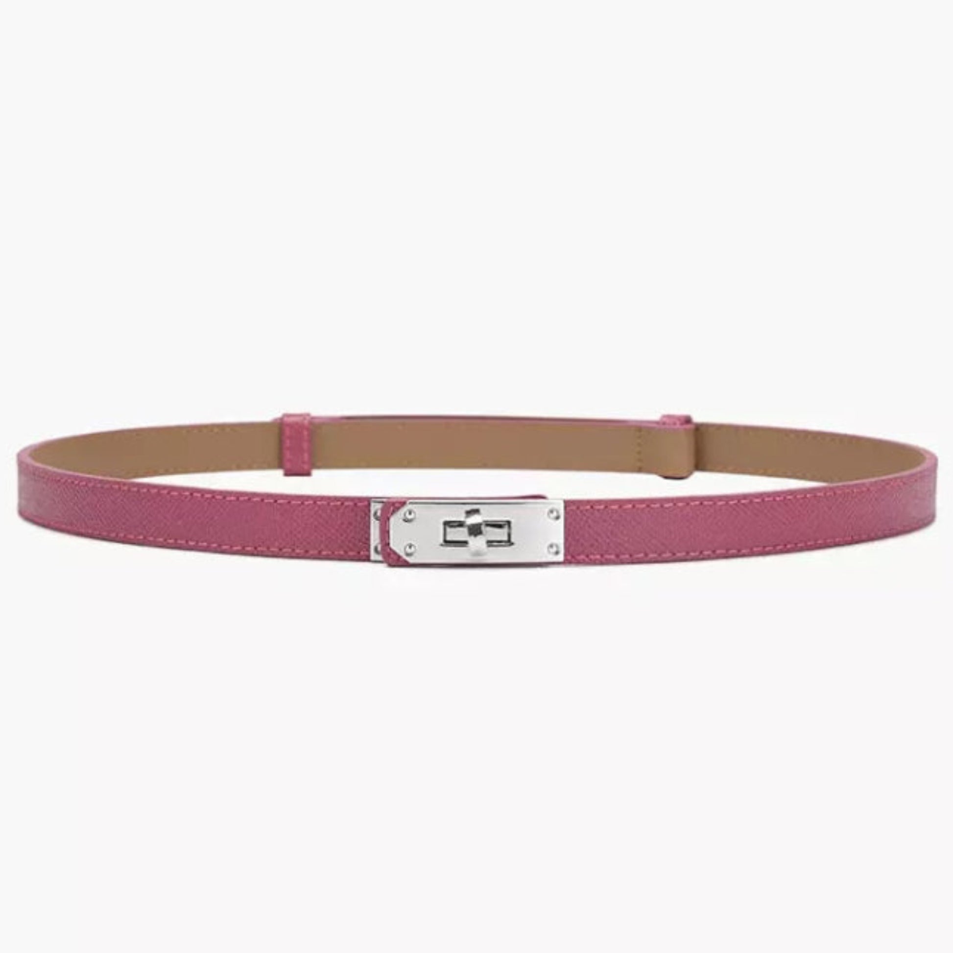 pink hat band luxury split leather adjustable silver buckle