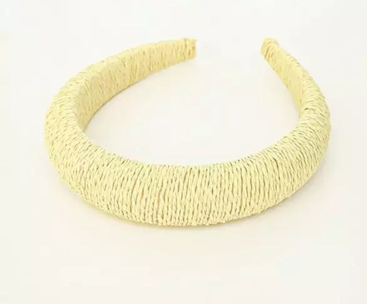 Raffia Straw Wrapped Padded Headbands - AU