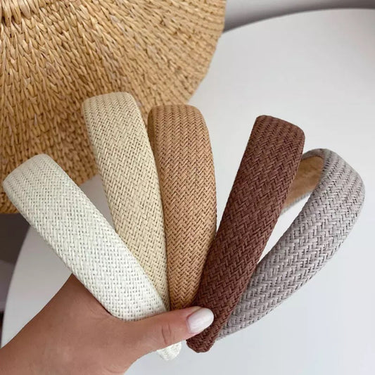 Buntal Weave Paper Straw Padded Headbands - US