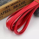 red  10mm Faux Leather Bias Tape 