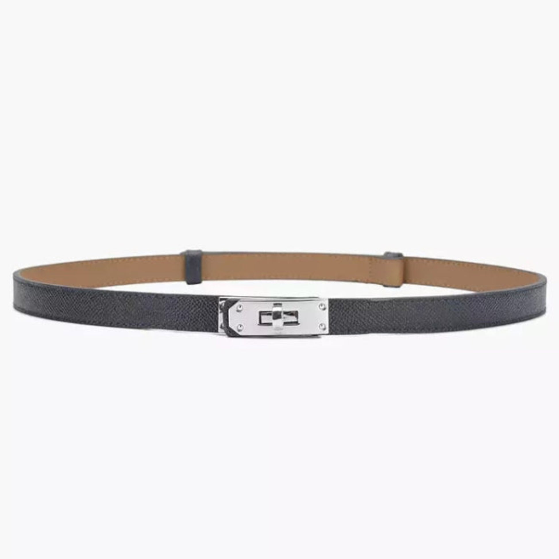 black hat band luxury split leather adjustable silver buckle