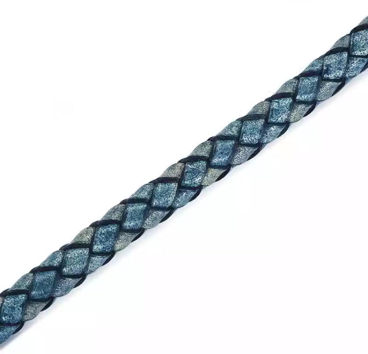 Round Braided Leather Cord 6mm - AU