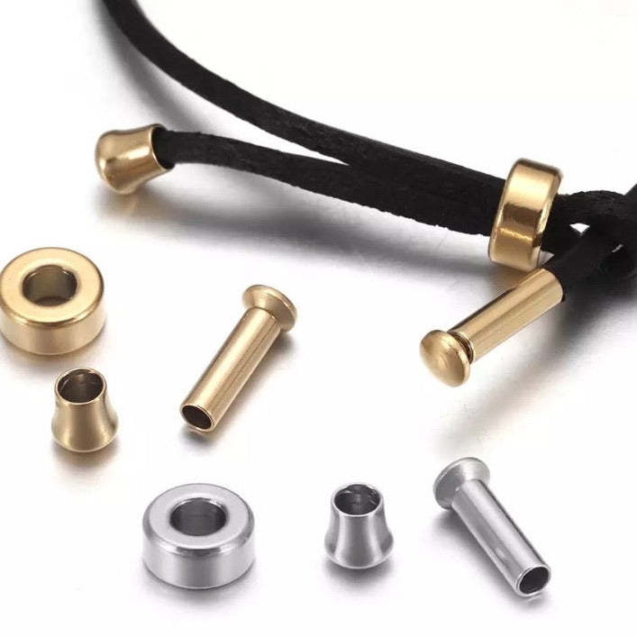 connector Braided leather cord round 