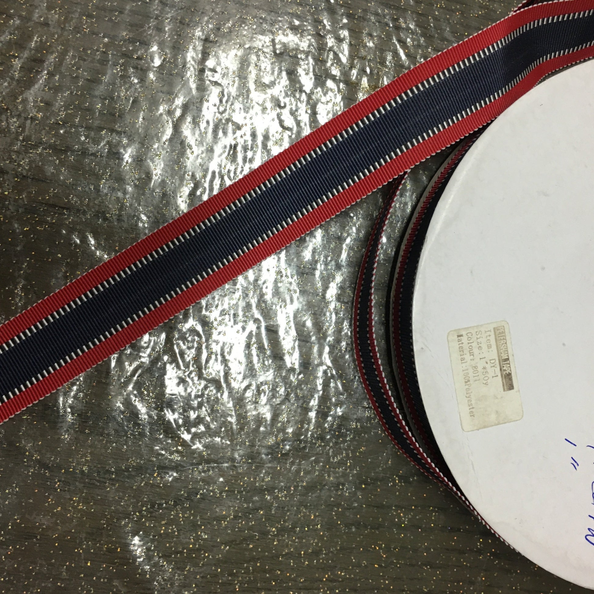 hat ribbon stripes & patterns 1" red white navy