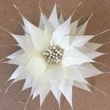 Spikey Feather Flower Minature (EF1099) white