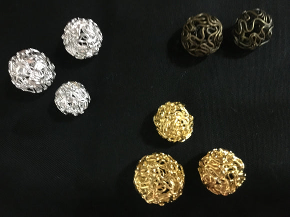 Metal Hollow Ball Beads - AU - B Unique Millinery