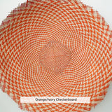 orange / ivory checkerboard 20" buntal mat