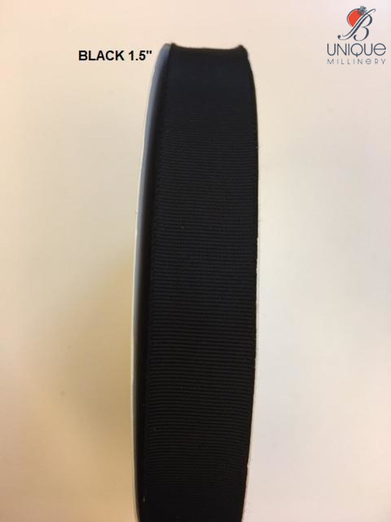Petersham Ribbon [1 1/2 / 38Mm] - Au Black 1/2/38Mm] (Code #03) [/100Yd Roll] Viscose