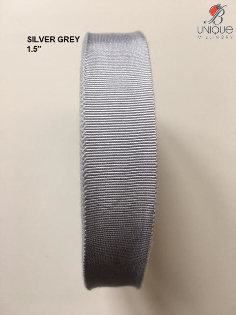 Petersham Ribbon [1 1/2 / 38Mm] - Au Silver Grey 1/2/38Mm] (Code #54) [/m] Viscose