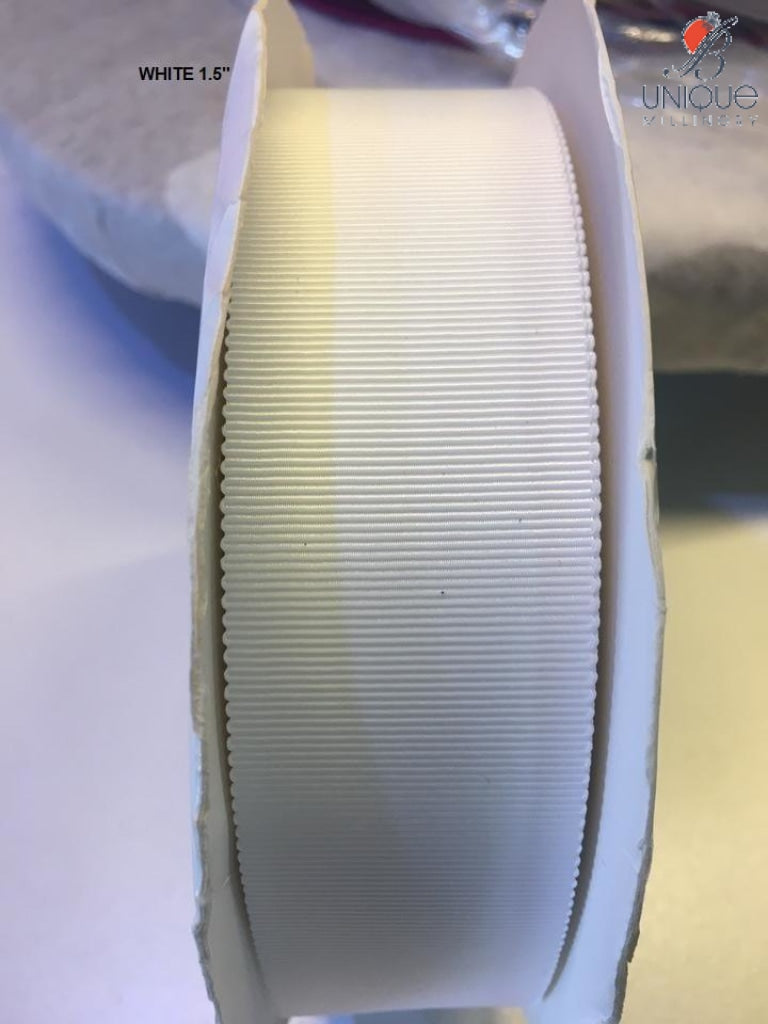 Petersham Ribbon [1 1/2 / 38Mm] - Au White 1/2/38Mm] (Code #01) [/m] Poly
