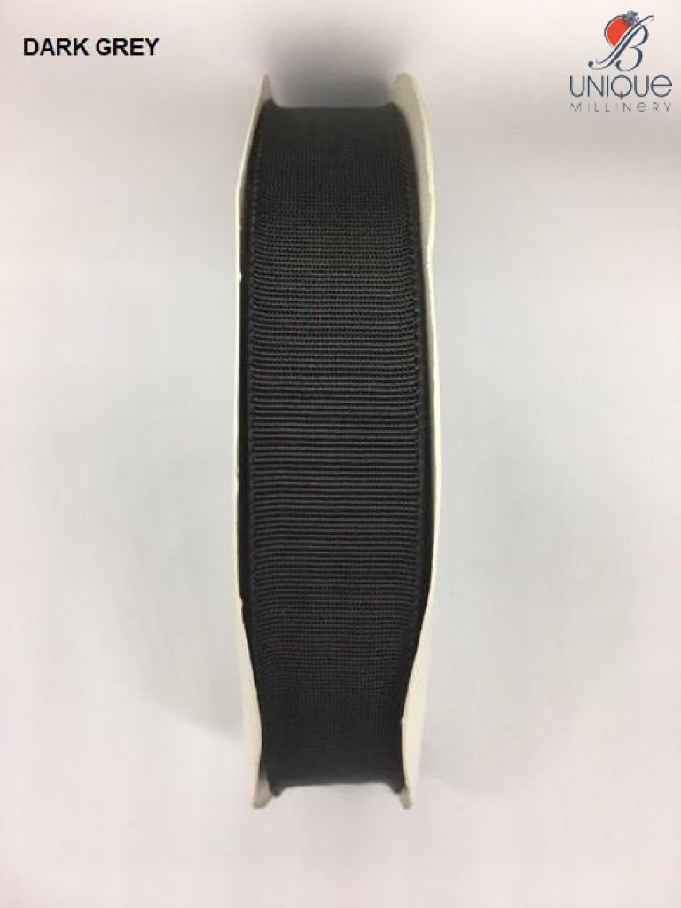 Petersham Ribbon [1/25Mm & 5/8/15Mm] - Au Dark Grey [1] (Code #15) [/m] Viscose