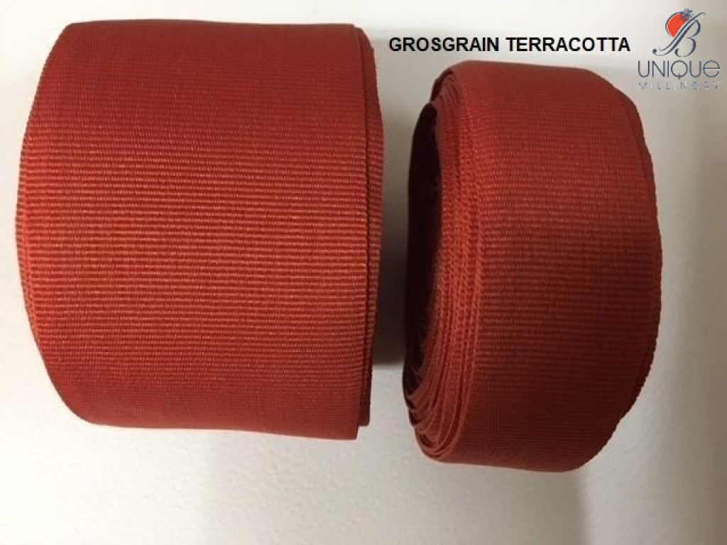 Petersham Ribbon [1/25Mm & 5/8/15Mm] - Au Grosgrain Terracotta [1] [/m]