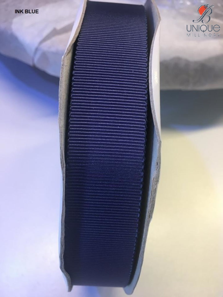 Petersham Ribbon [1/25Mm & 5/8/15Mm] - Au Ink Blue [1] (Code #371) [/m] Poly
