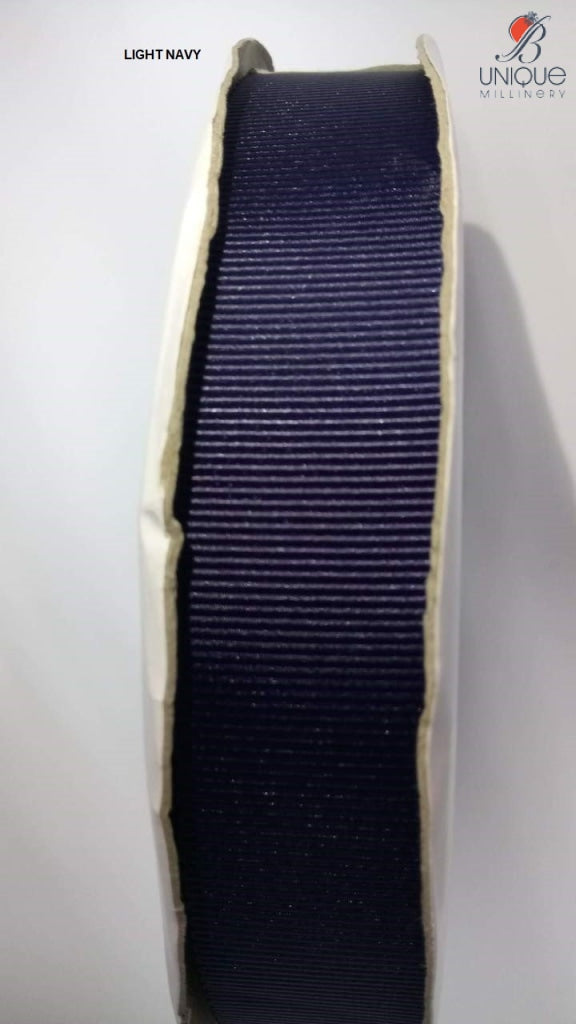 Petersham Ribbon [1/25Mm & 5/8/15Mm] - Au Light Navy [1] (Code #370/79) [/m] Poly