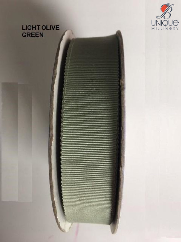 Petersham Ribbon [1/25Mm & 5/8/15Mm] - Au Light Olive Green [1] (Code #67) [/m] Viscose