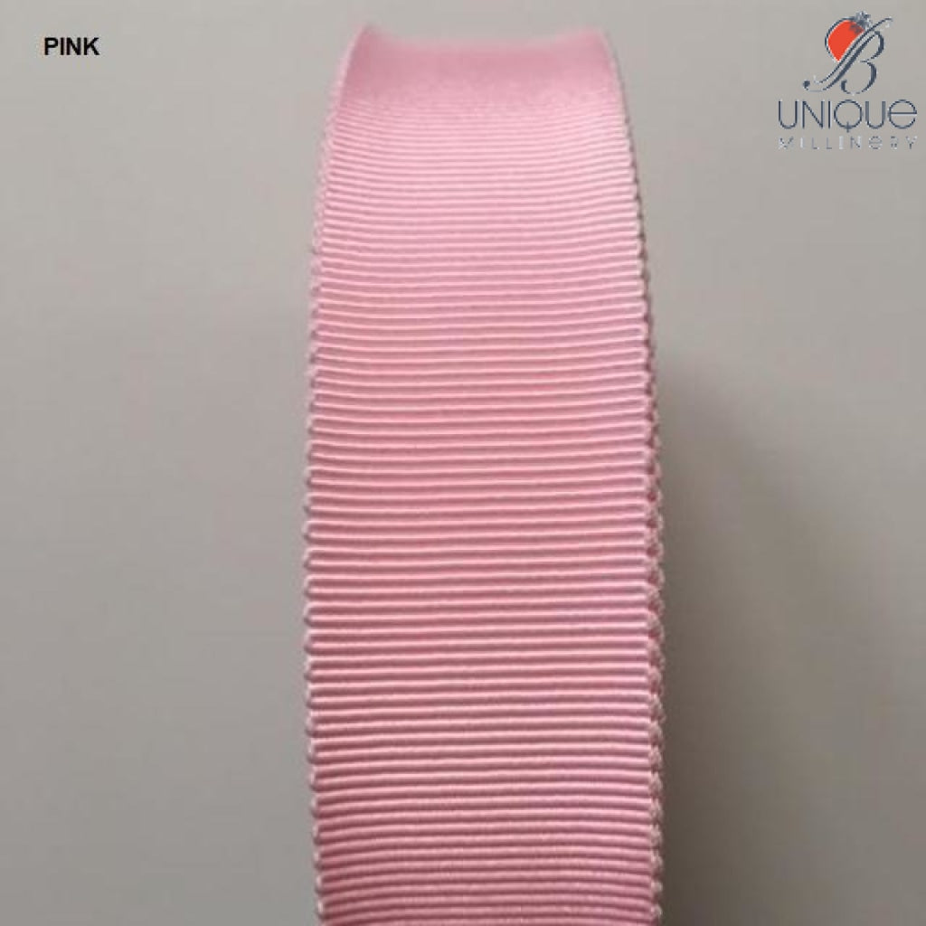 Petersham Ribbon [1/25Mm & 5/8/15Mm] - Au Pink [1] (Code #123) [/m] Poly